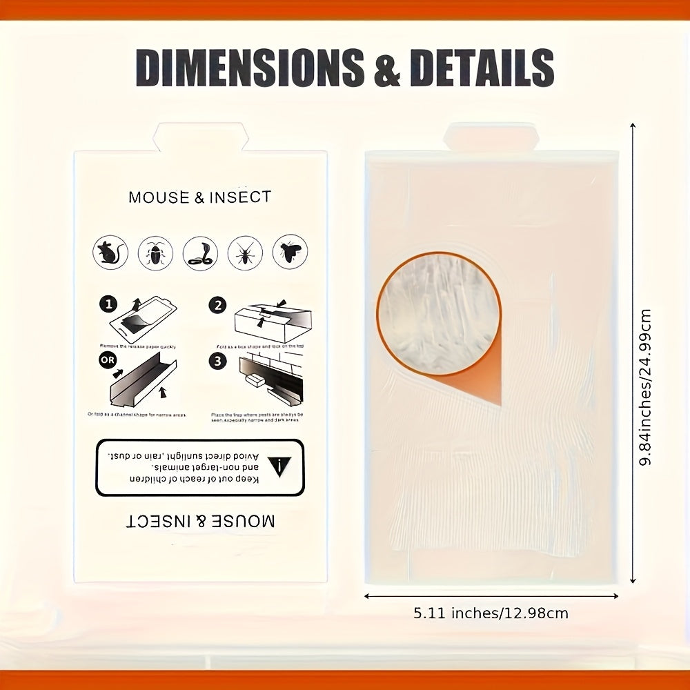 20-Piece Foldable Adhesive Insect Trap Cards for Flat, Box or Channel Placement Around Indoor Areas