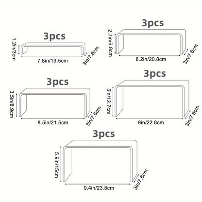 Clear Acrylic Risers Display Stands Set Funko Pop Cupcake Jewelry for Entryways, Bedrooms and Living Spaces