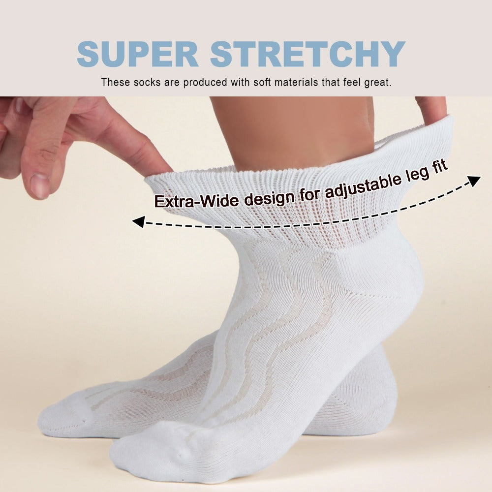 12-Pair Extra-Wide Ankle Sock Set in Black or Black-and-White with US 9-11 and 10-13 Sizes