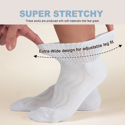 12-Pair Extra-Wide Ankle Sock Set in Black or Black-and-White with US 9-11 and 10-13 Sizes
