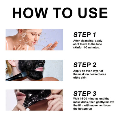 Skincare Set with ZOZU Label, 4 Bamboo Charcoal Items Including Cleanser Mask Essence and Brush Tool