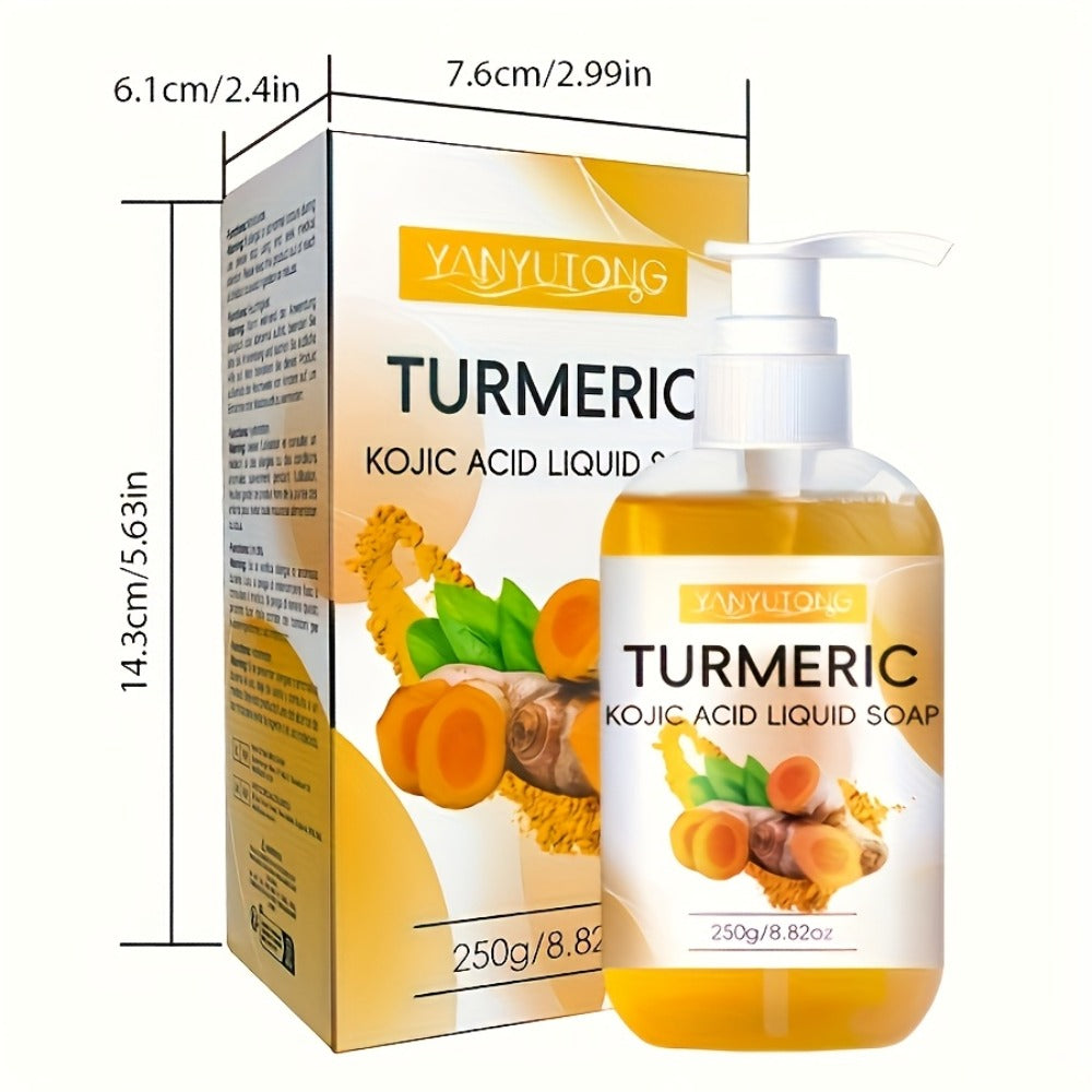 250 g Turmeric and Kojic Acid-Labeled Liquid Soap in Single Checkout Option for Face and Body Washing
