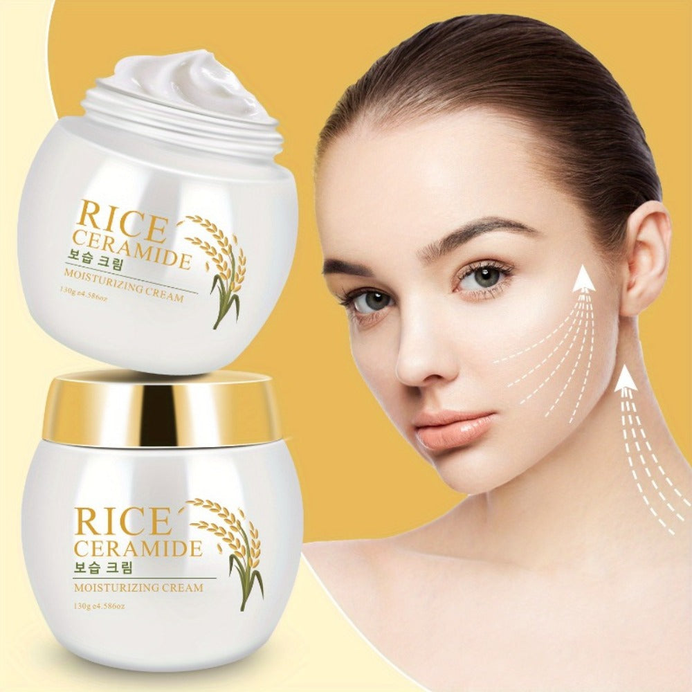 Face Cream Rice Ceramide 130g Formula with Hyaluronic Acid, Glycerin and Day or Night Moisturizing Use