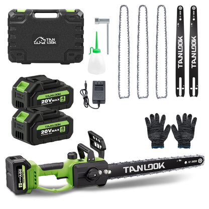 Cordless Electric Chainsaw – Battery Powered, Portable Chain Saw for Tree Pruning, Wood Cutting, Garden & Yard