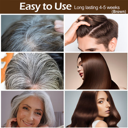 RILSIC 3-in-1 Gray Hair Color Shampoo with Plant Squalene — 100% Gray Coverage Wash & Condition Instant Results, No Mix No Ammonia, 16.91oz / 500ml for Women & Men All Hair Types