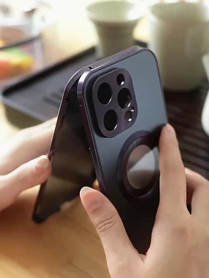 Two-Piece Privacy-Panel Magnetic iPhone Case with Camera Protection in 24 Model and Color Options