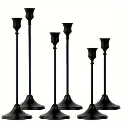 6-Pack Bell-Shaped Metal Candle Holders for Christmas Halloween Weddings – Tabletop Centerpiece Decor, Brass & Matte Black, Multi-Holiday Home Hotel Decoration