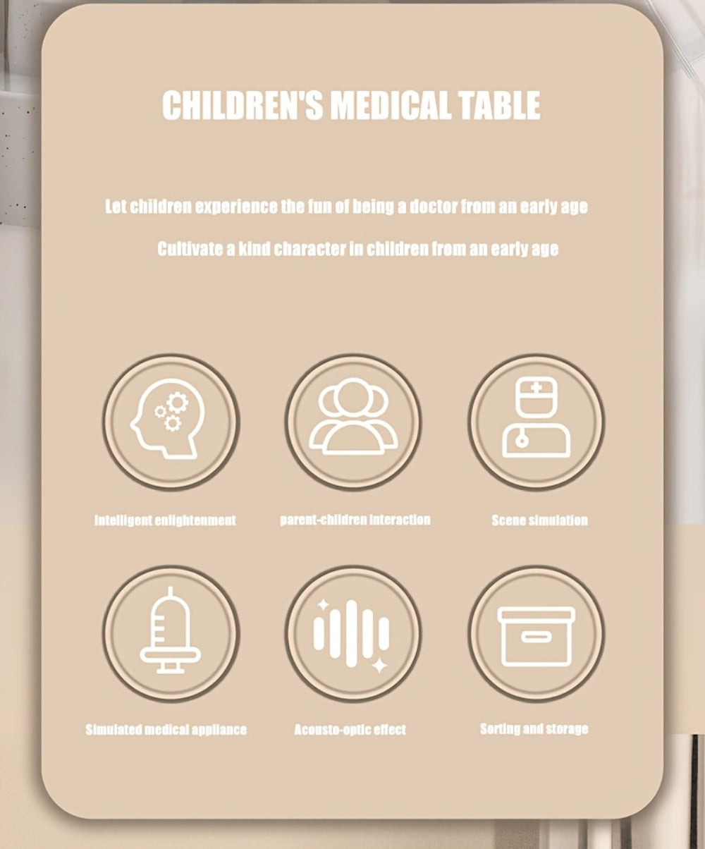 25-Piece Pretend Doctor Cart Play Set with Fold-Open Case, Display Panel and Toy Examination Accessories