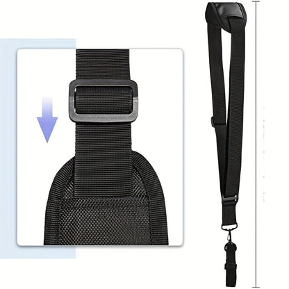 Two-Piece Adjustable Trimmer Shoulder Strap Set with Pictured Black Webbing, Clips and 33.46-Inch Length