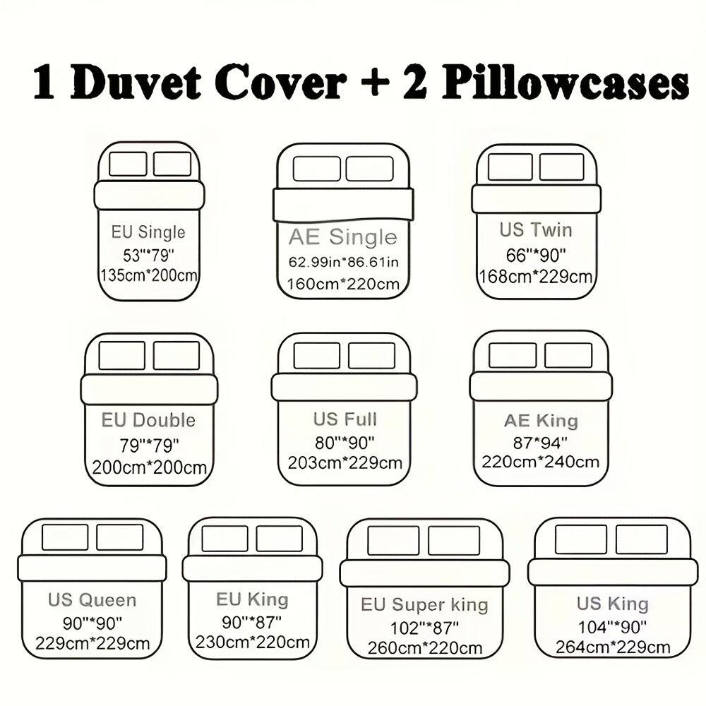 3-Piece Duvet Cover Set with Floral Patchwork Print in Blue, Green or Pink and Four Size Options