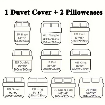 3-Piece Duvet Cover Set with Floral Patchwork Print in Blue, Green or Pink and Four Size Options