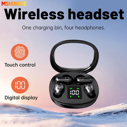 Wireless Earbuds MSHUKCOE 2-in-1 Mini Sleep Style with Noise Reduction and 6D HiFi Sound in Three Colors