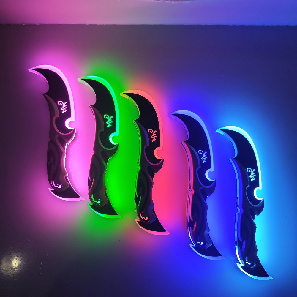 Costume Accessories Rechargeable LED Half Moon Blade Prop, 30cm, with Five Light Color Options