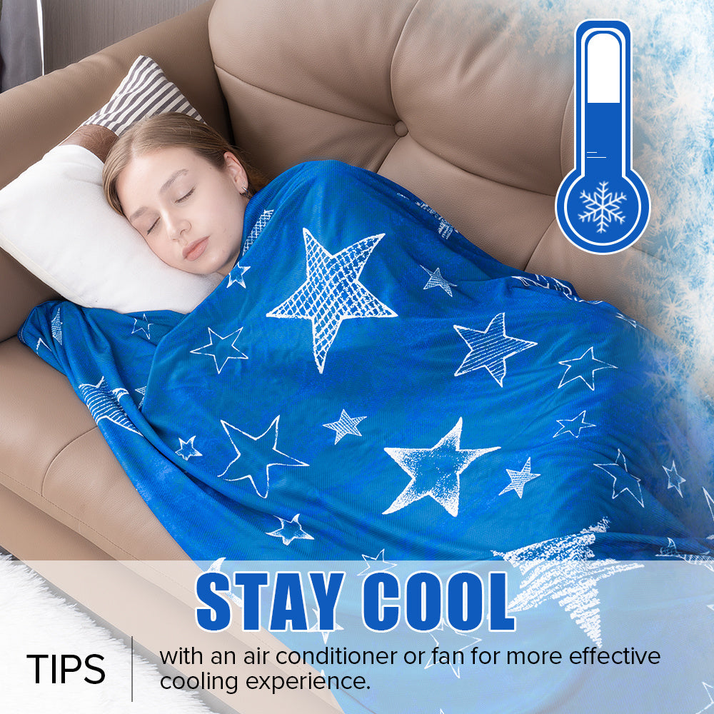 Patterned Double-Sided Summer Blanket with 69 Tie-Dye, Solid, Star and Snowflake Size Options