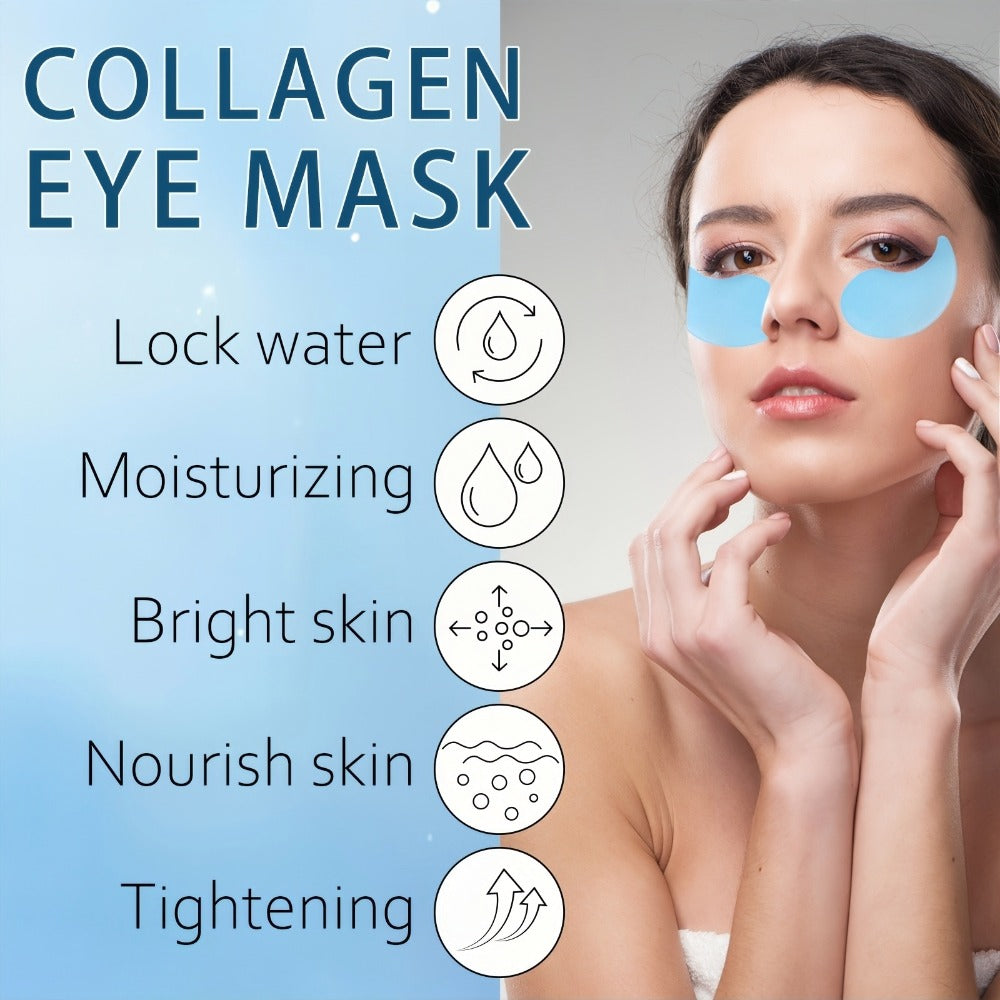 HOREY Blue Under-Eye Patch Jar with 60 Pieces and Retinol, Collagen, Caffeine and Niacinamide Package Wording