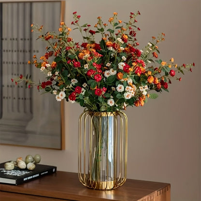 Artificial Roses Fake Flowers 6 Pack - Realistic Touch Plastic Rose Bouquet for Home Decor, Wedding, Party, Farmhouse, Living Room & Christmas Decoration, Mixed Colors