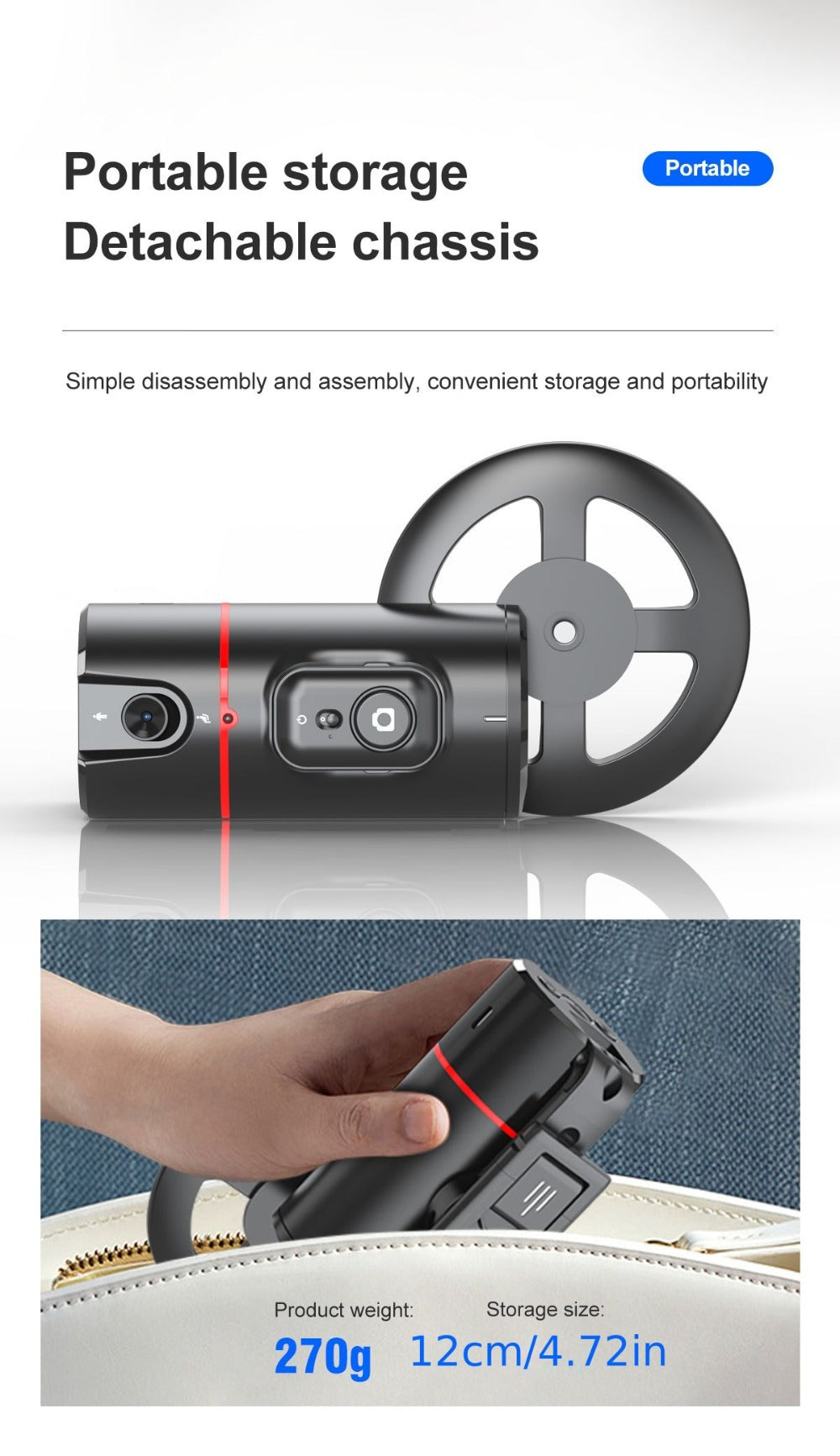 Gesture Control Auto Face Tracking Tripod with 360° Rotation & Wireless Remote No App Required – Smart AI Phone Holder for Vlogging Live Streaming TikTok YouTube Fitness iPhone Android Black Pink