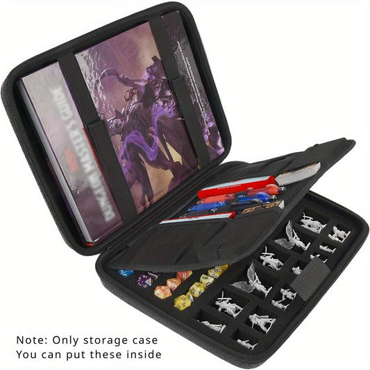 DnD Dice Tray & Storage Box for D&D RPG MTG Tabletop Games – Polyhedral Dice Rolling Tray Organizer Case for Dungeons & Dragons, Pathfinder, Warhammer & Board Games, Sleek Black Gamer Gift (Case Only)