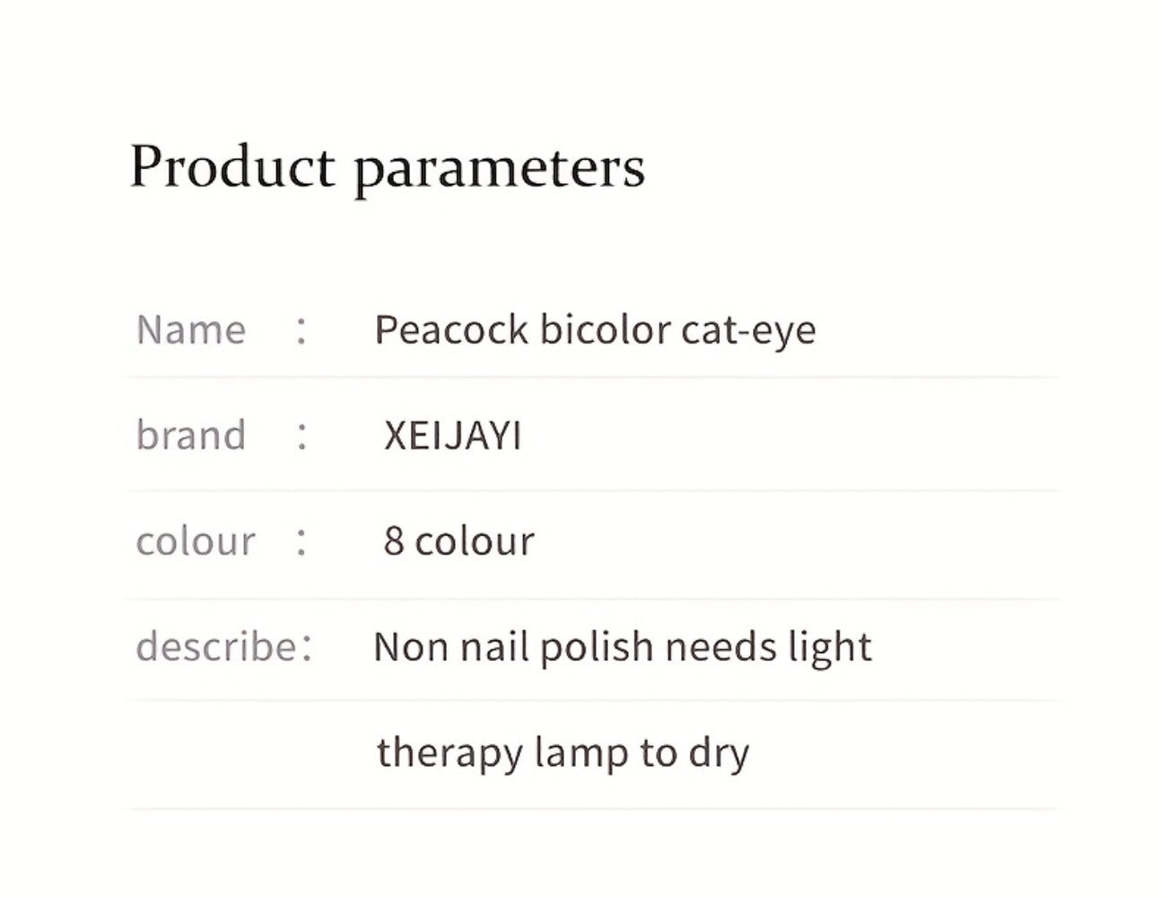 Gel Nail Polish Set with XEIJAYI Label, 8 Magnetic Cat Eye Colors, 0.51oz Bottles and Magnet Tool