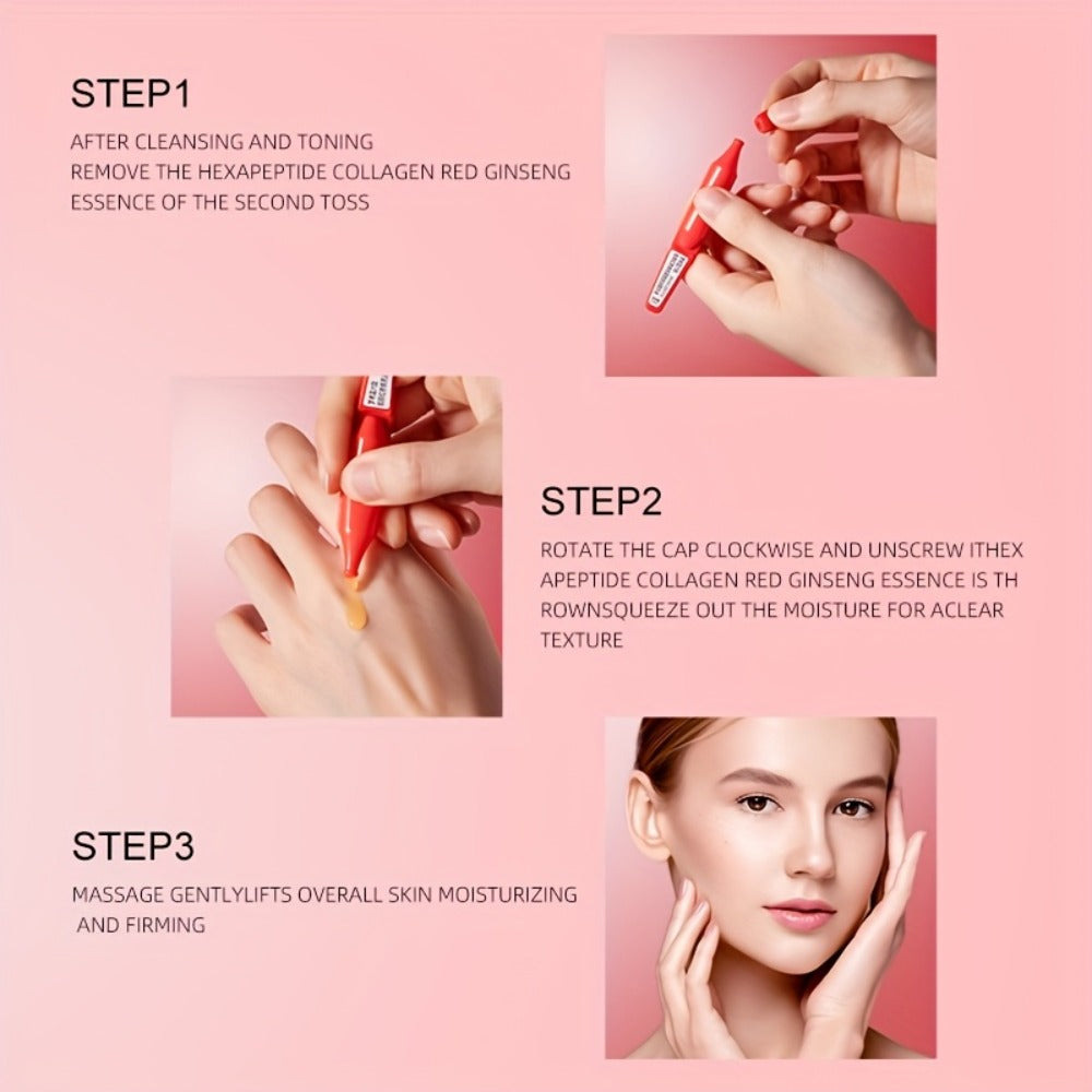 Face Serum Mercilen Red Ginseng 6-Peptide Collagen Ampoule Box with 30 Individually Packed Portions