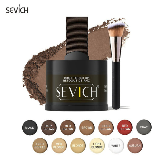 Hair Loss Cover Powder Hairline Concealer for Thinning Hair & Bald Spots — Volumizing Root Touch Up Scalp Powder, 13 Natural Shades with Precision Brush, All Hair Types Men & Women, 4g