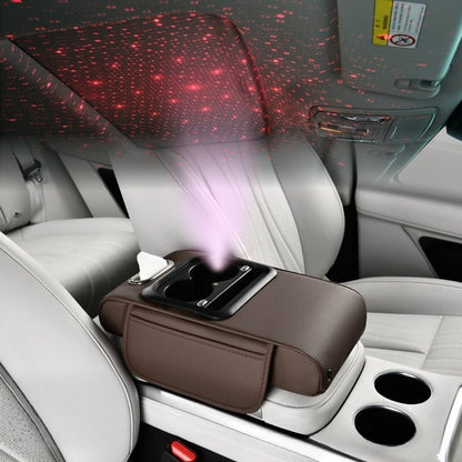 Car Armrest Box Cover Starry Sky Memory Foam Center Console Pad with Type-C USB Charging Port & Storage Pockets – Multifunctional Interior Protector Gift for Men and Women
