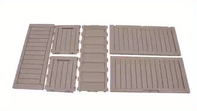 75-Gallon Outdoor Storage Deck Box with Hinged Lid, Side Grips, Small Wheels and Two Color Options