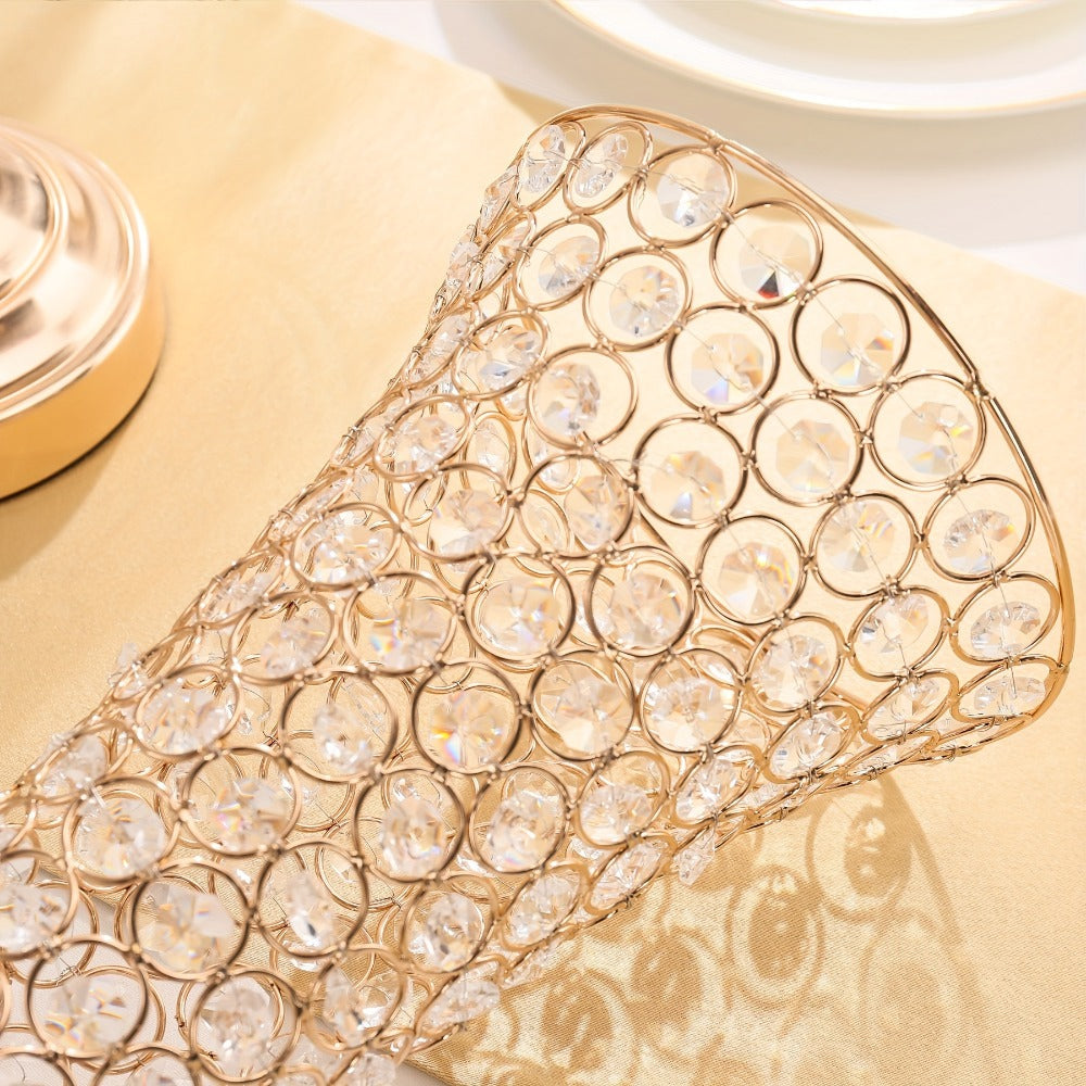 Crystal-Style Trumpet Decorative Vase Set in Gold or Silver and Two- or Ten-Piece Options for Home and Everyday Use