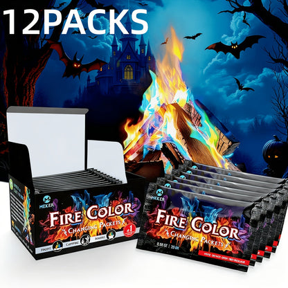 Fire Color Changing Packets 12/24pcs – Magic Colorful Flame Packets for Campfire, Fire Pit, Bonfire & Outdoor Fireplace, Fun Camping Accessories for Adults & Families