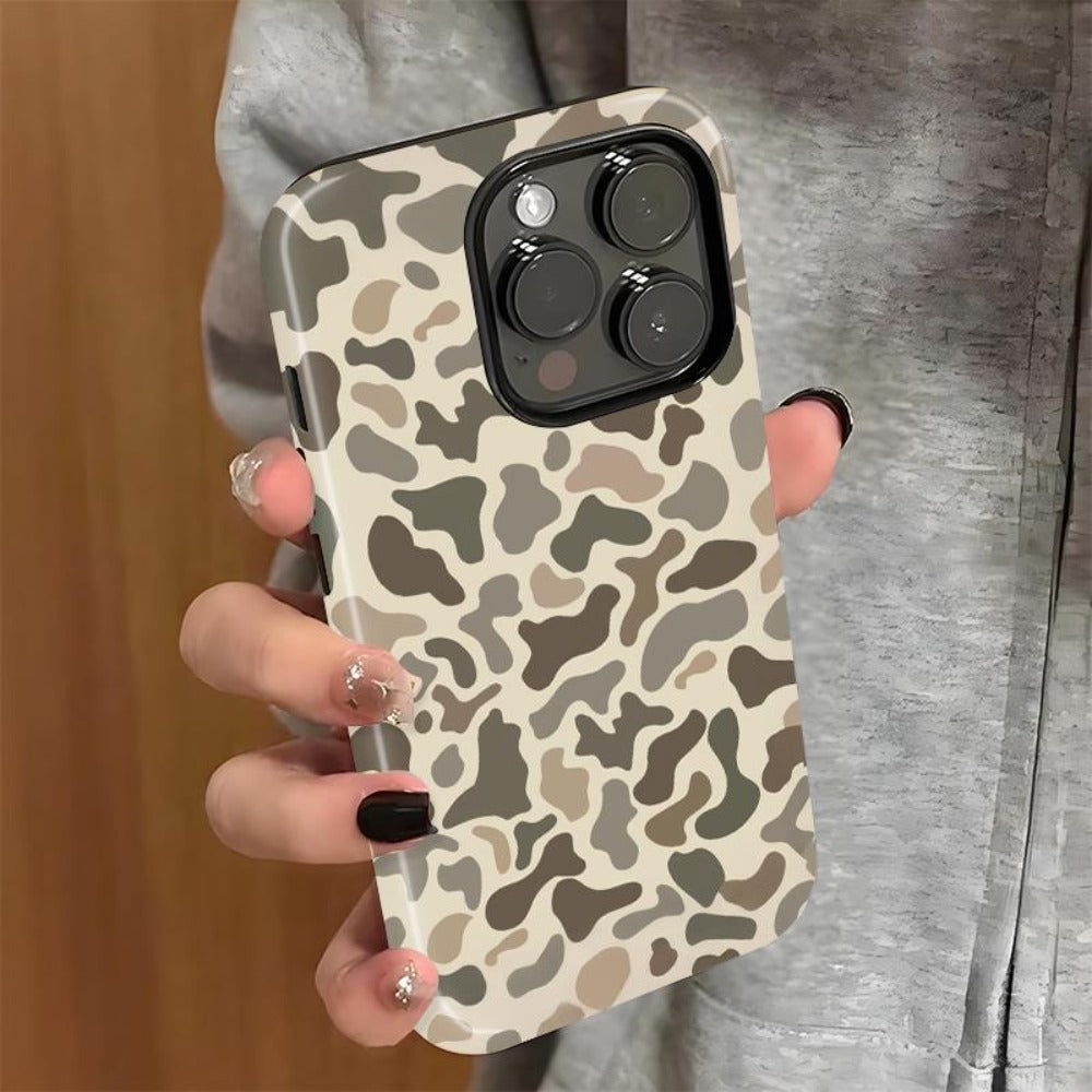 Military Camo Phone Case Heavy Duty Shockproof Dual Layer Rugged Cover Reinforced Edges Drop Protection Bumper for iPhone 17 16 15 14 13 12 11 Pro Plus Air XS Max 7 8 Galaxy S25