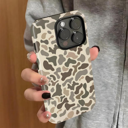 Military Camo Phone Case Heavy Duty Shockproof Dual Layer Rugged Cover Reinforced Edges Drop Protection Bumper for iPhone 17 16 15 14 13 12 11 Pro Plus Air XS Max 7 8 Galaxy S25