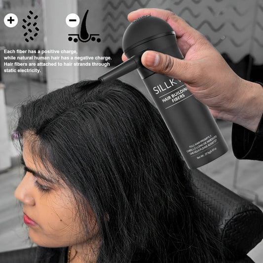 Hair Fibers Spray Applicator Kit Instant Thickness for Thinning Hair & Bald Spots SILLKVA 7 Shades Precision Spray Natural Coverage Hair Loss Concealer Men & Women 0.97oz