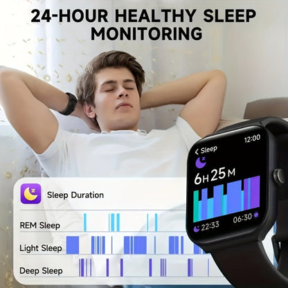 Couple's Set Smartwatch with Voice Assistant – Wireless Calling, Built-in Speaker, Music Control, Fitness Tracker – Matching His & Hers Gift Set Black Pink Silver – iPhone & Android Compatible