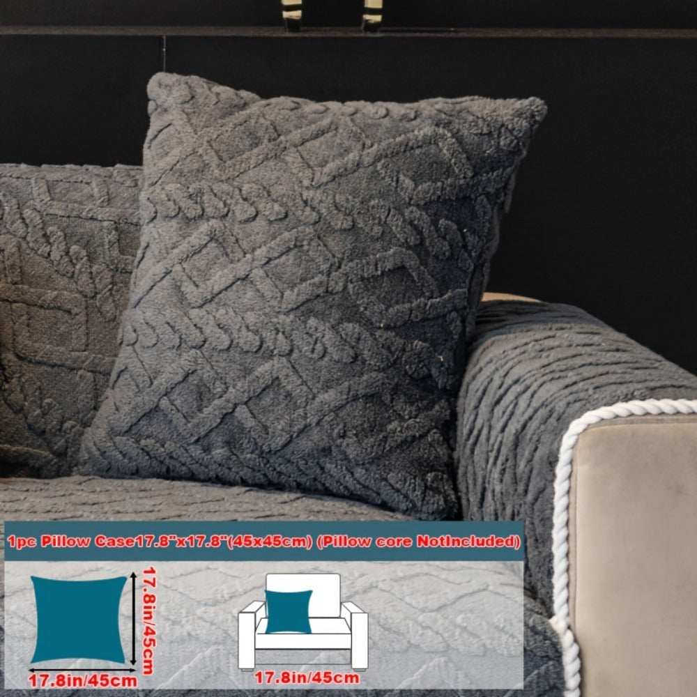 Sofa Cover Plush-Texture Modular Panels for Single to 4 Seats, Backrest, Armrest or Throw Pillow