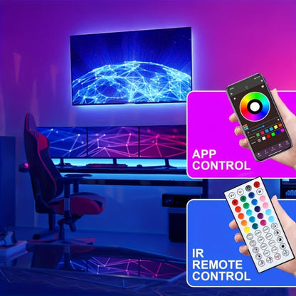 100ft RGB LED Strip Light Kit with Two 50ft Rolls, App Control, 44-Key Remote and 24V Adapter
