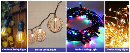 Adhesive Hooks for Outdoor String Lights - Waterproof UV-Resistant No-Damage Clips for Christmas Patio Garden Balcony Decor (40/80/160/250/400pcs)