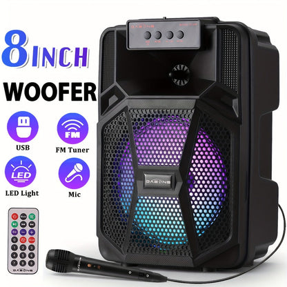 PA Speaker Karaoke Machine 3000W with Dual 6.5" Woofers, Bluetooth Wireless, FM Radio, Party Lights