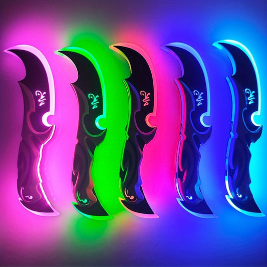 Costume Accessories Rechargeable LED Half Moon Blade Prop, 30cm, with Five Light Color Options