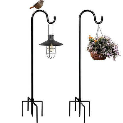 Heavy-Duty Shepherd's Hook Garden Pole for Bird Feeders, Plants or Lanterns in Two Heights