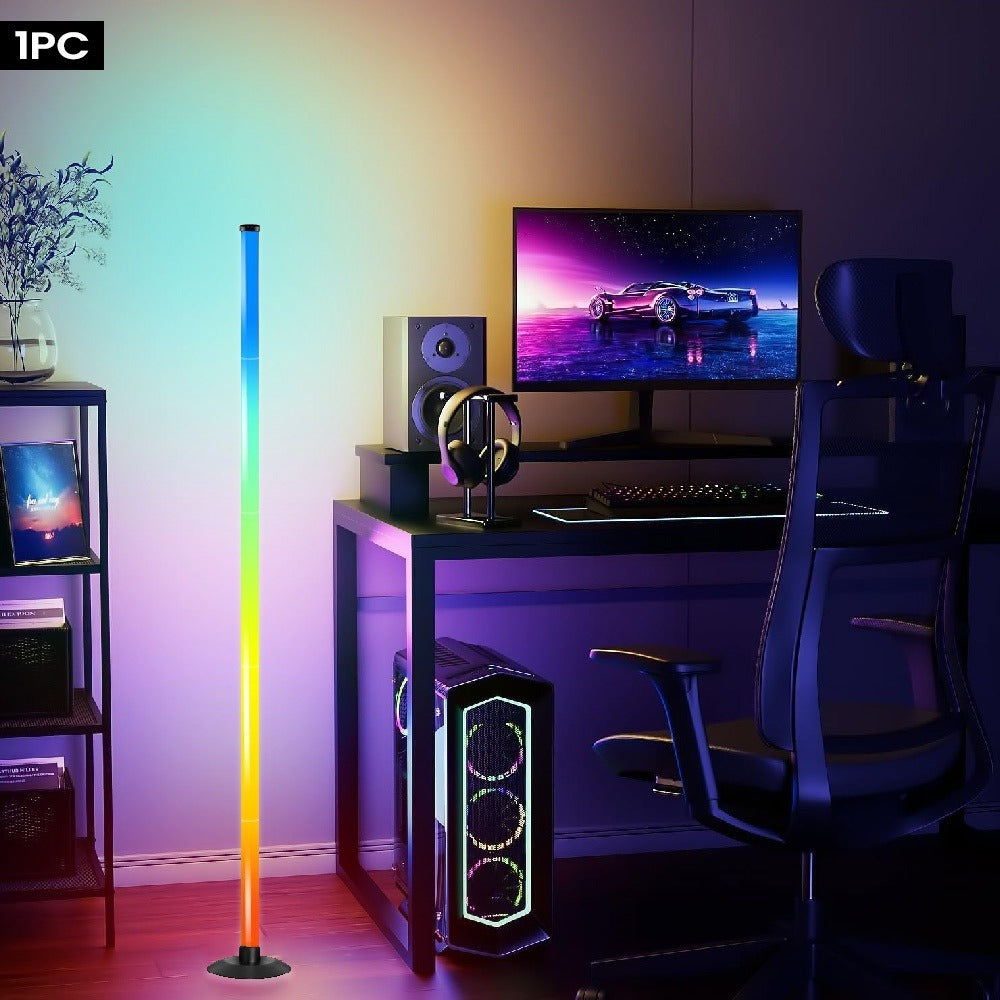 RGBICB Smart LED Floor Lamp App & Remote Control – Intelligent Mood Atmosphere Backlight Modern Design for Home Office Gaming Study Bedroom Holiday Gift 1 or 2 Pack