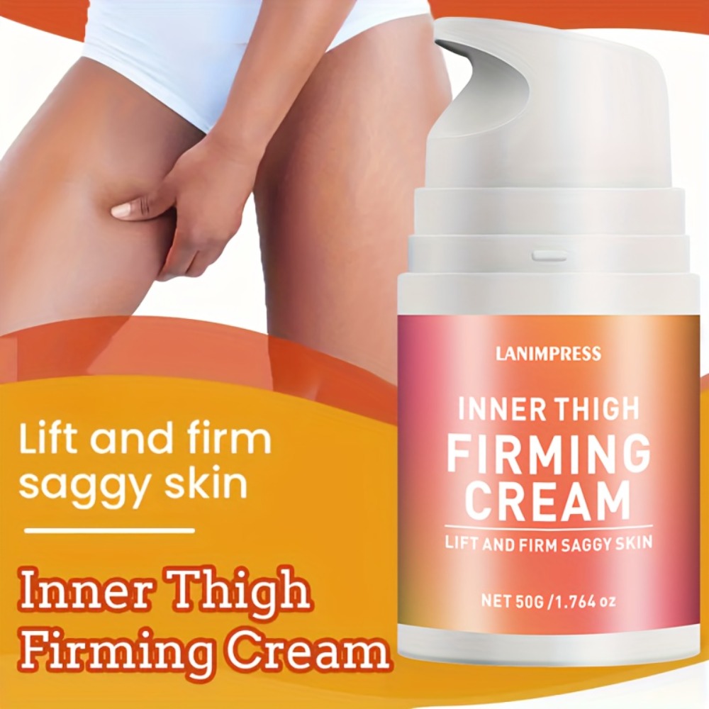 Body Cream LANIMPRESS 50g Pump Bottle with White Cream Texture for External Inner Thigh Application