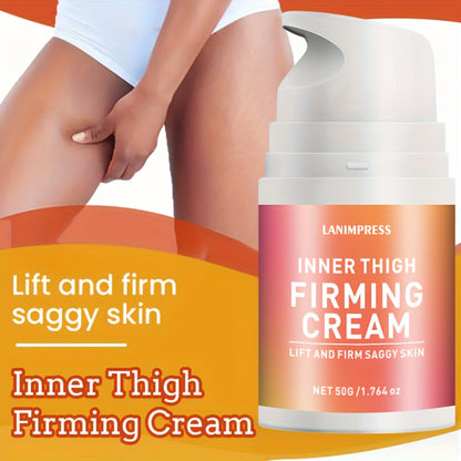 Body Cream LANIMPRESS 50g Pump Bottle with White Cream Texture for External Inner Thigh Application