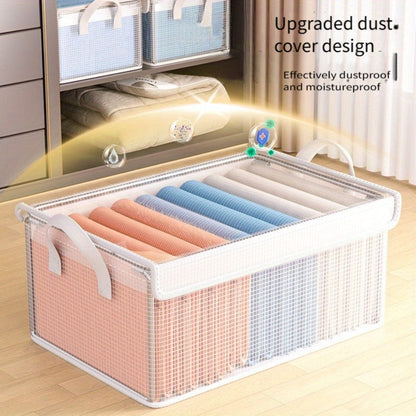 Storage Boxes Waterproof Steel Frame 26L Collapsible Fabric Bins for Clothing Household Sundries Closet Bedroom Organization Space Saving Home Storage Containers with Lid