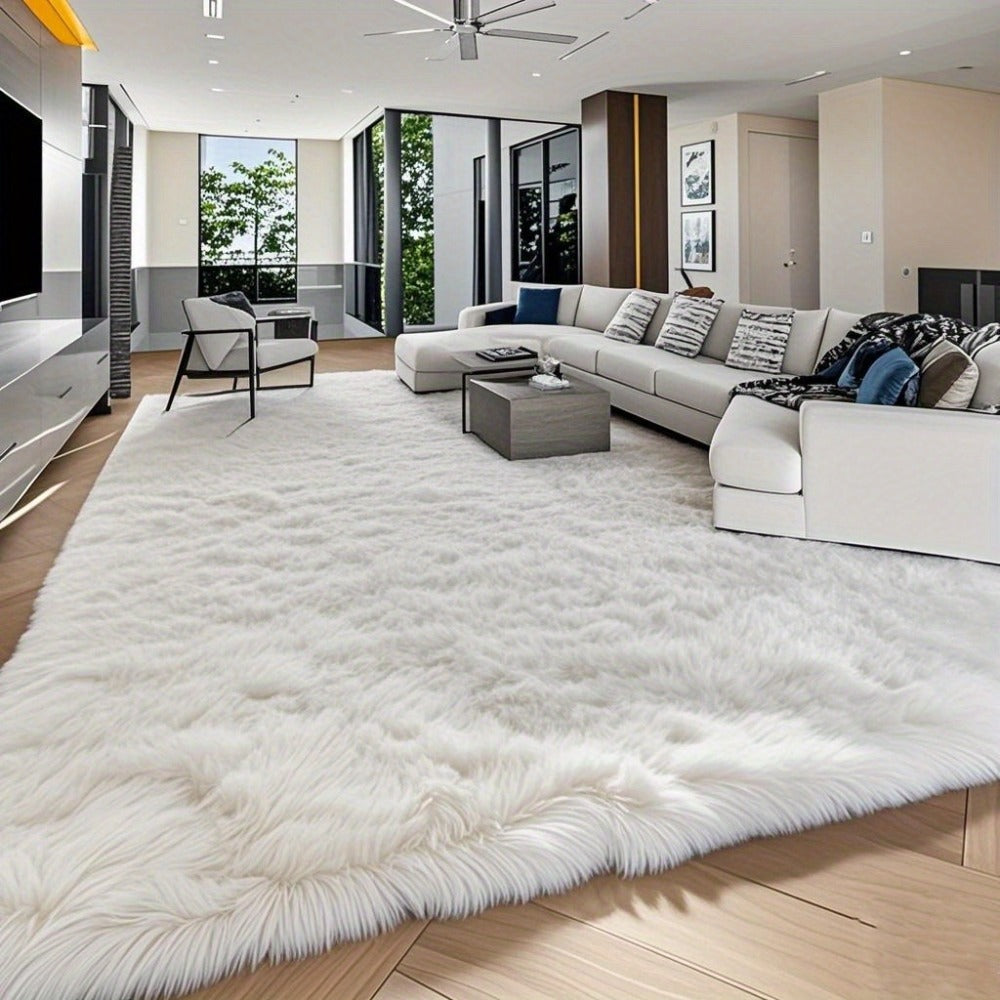 Area Rug 8x10 Plush Shag with 1.7-Inch Pile and Nine Machine-Washable Colors for Living Spaces