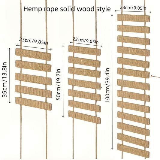 Cat Scratching Post Sisal Hemp Rope Replacement Column for Cat Tree Climbing Frame Indoor Cat Ladder, Multiple Lengths 13.78" 19.69" 39.37" Solid Wood & Hemp Rope Options, Durable Cat Scratcher Pole