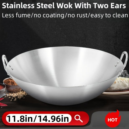 Stainless Steel Wok & Frying Pan – Non-Stick Cooking Surface, Ergonomic Handle, Compatible with Gas, Induction & Electric Stovetops, Extra Thick & Deep, Easy to Clean