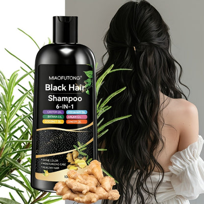 Hair Color Shampoo, MIAOFUTONG 6-in-1 100ml Black Color Bottle with a Single-Bottle Option