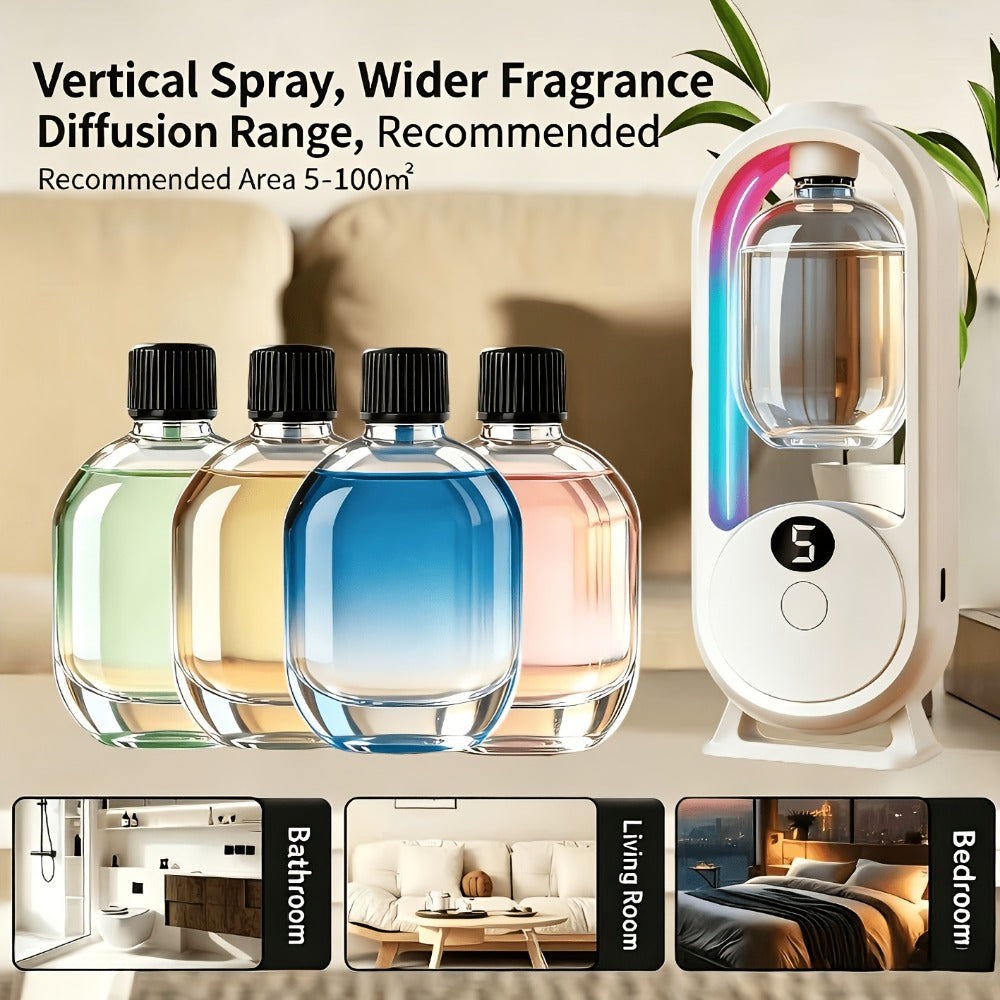 Aroma Diffuser with Essential Oils Set Cool Mist Humidifier 5 Settings for Bedroom Living Room Hotel Spa Yoga Home Relaxation Aromatherapy Diffuser Gift Set with 1 or 3 Essential Oil Bottles