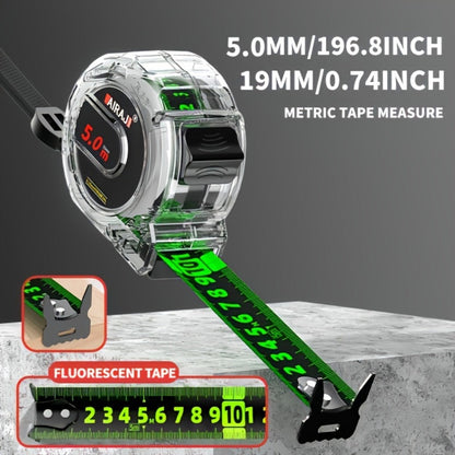 Fluorescent Metric Tape Measure with Wide Blade in 5, 7 or 10-Meter Length and 19 or 25 mm Width