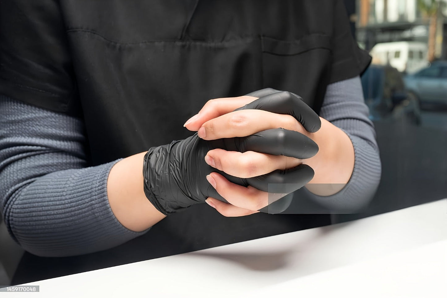 Black Nitrile Gloves 100 Count, 6 Mil Thick Latex-Free Disposable Gloves, Chemical Resistant Tear-Resistant Flexible Ambidextrous, for Automotive, Kitchen, Cleaning, Tattooing & Car Detailing – M, L, XL